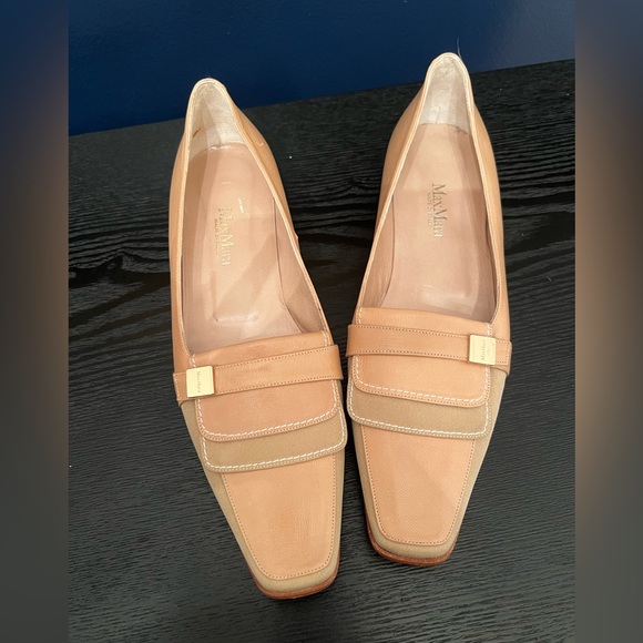 MaxMara Shoes - MaxMara Tan Leather Loafers